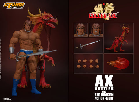 AX BATTLER & RED DRAGON - GOLDEN AXE Action Figure